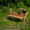 Mike leveling up the new bench.
